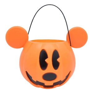 【ハロウィン】ディズニー かぼちゃバケツ（ミッキー）オレンジ 19cm