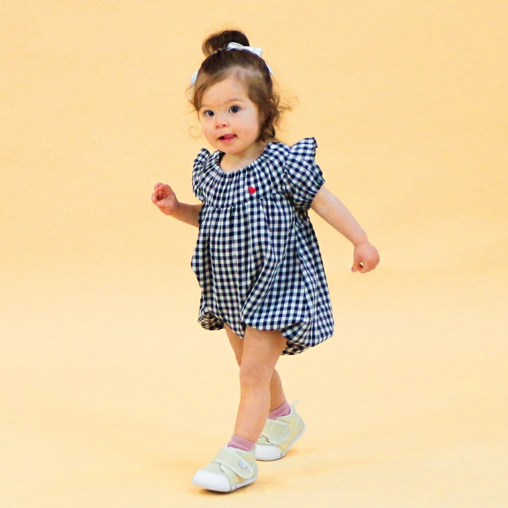 POLO BCS 袖フリル 半袖ロンパース(ブラック×70cm)のサムネイル