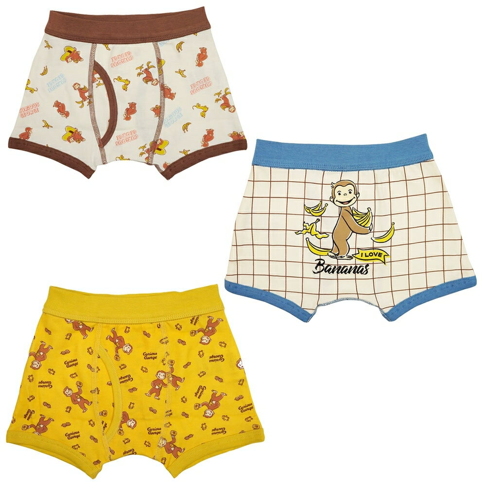 ボクサーパンツ 3枚組 おさるのジョージ(イエロー×110cm)のサムネイル