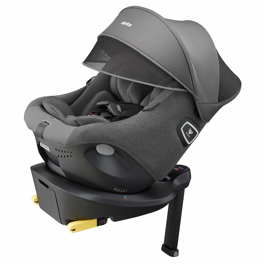 Aprica(アップリカ) ISOFIX クルリラ プライト ナイトグレー 【チャイルドシート ISOFIX固定 R129適合 回転型 回しやすいサイドターンレバー ひろびろシート 新生児〜4歳頃まで】 ベビーザらス限定【送料無料】