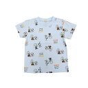 SNOOPY スヌーピー 天竺 半袖 デイリーTシャツ ソウガラ(ライトブルー×80cm)