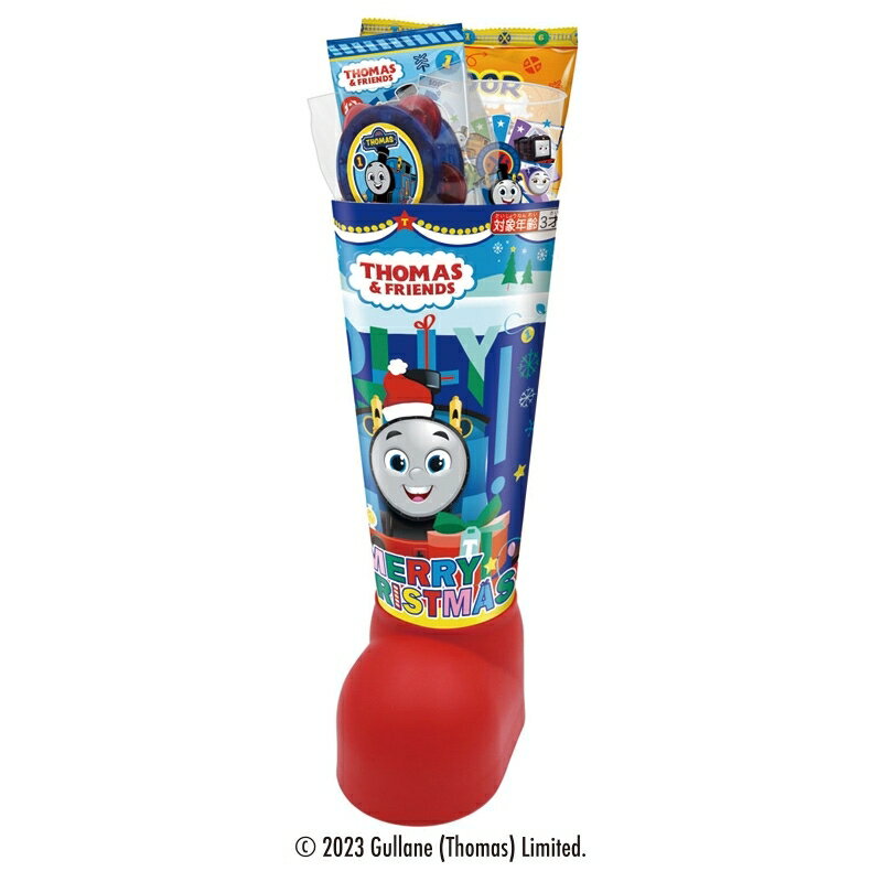 クリスマスお菓子 きかんしゃトーマス クリスマスブーツ 4品5袋 タンバリン・プラカップ付き 高さ37cm 詰め合わせ 男の子 子供 キャラクターのサムネイル