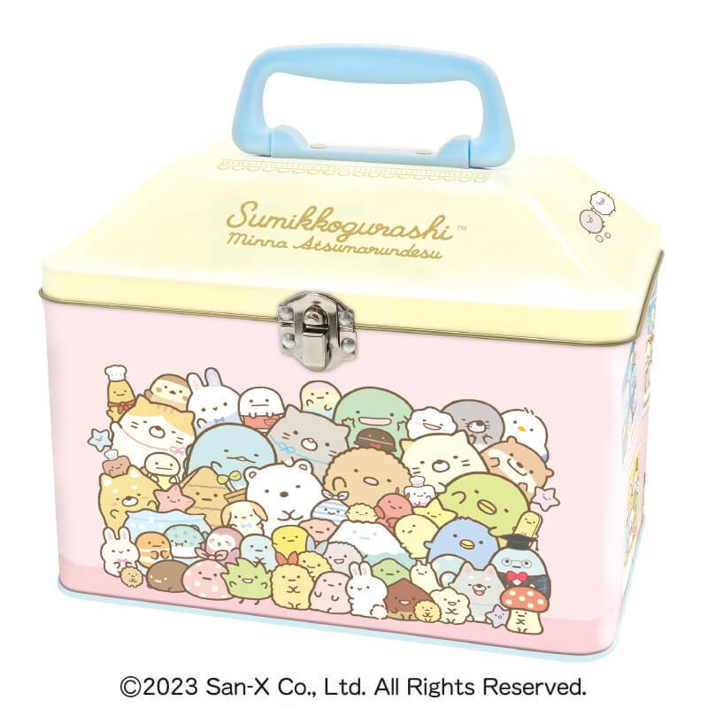 クリスマスお菓子 すみっコぐらし ハウス形手提げ缶 2品2袋 高さ16.5cm 詰め合わせ 女の子 子供 キャラクターのサムネイル