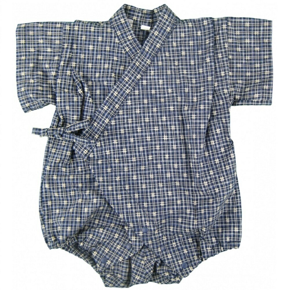 ベビーザらス限定 格子柄 甚平グレコ（ブラック×80cm）のサムネイル