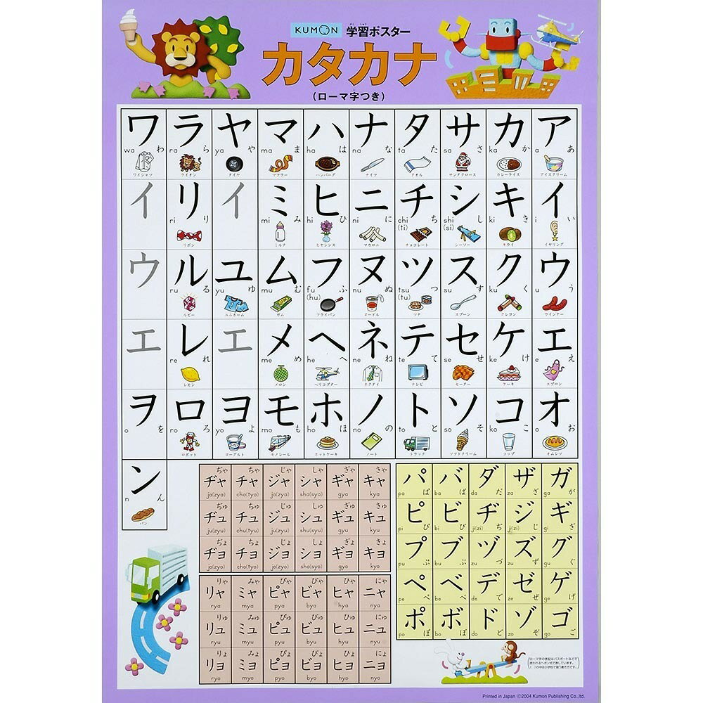 丈夫なポスターで、長くお部屋に貼っておけます。文字や数字の学習には、上手に表を取り入れると効果的です。お子さまの目の高さに貼るのがコツです。＜セット内容＞本体1枚＜主な材質＞紙こちらの商品は実店舗から入荷・発送しておりますため、パッケージ状態や、梱包状態が商品ごとに異なる場合がございます。一部商品に商品管理ラベルが添付されている場合がございます。※お支払い方法はご利用ガイドの「お支払い方法・お支払いについて」をご確認ください。※ご注文確定後の注文内容の変更、キャンセルはお受けしておりません。※対象年齢がある商品については目安となっております。※実際の商品と画像は若干異なる場合がございます。対象年齢：24ヶ月 〜 5歳サイズ：幅51.5×奥行き0.05×高さ78.2cm重量：85g【090000008002】【090000008008】【090000008009】【090000008011】【090000035】【090001089】くもん出版