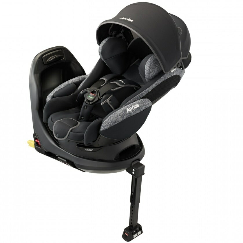 Aprica(アップリカ) フラディア グロウ ISOFIX AC ブラックストーン 【チャイルドシート ISOFIX固定 回転式 平らなベッド型 片手で簡単360°回転シート 快適姿勢サポート 新生児〜4歳頃まで】【送料無料】