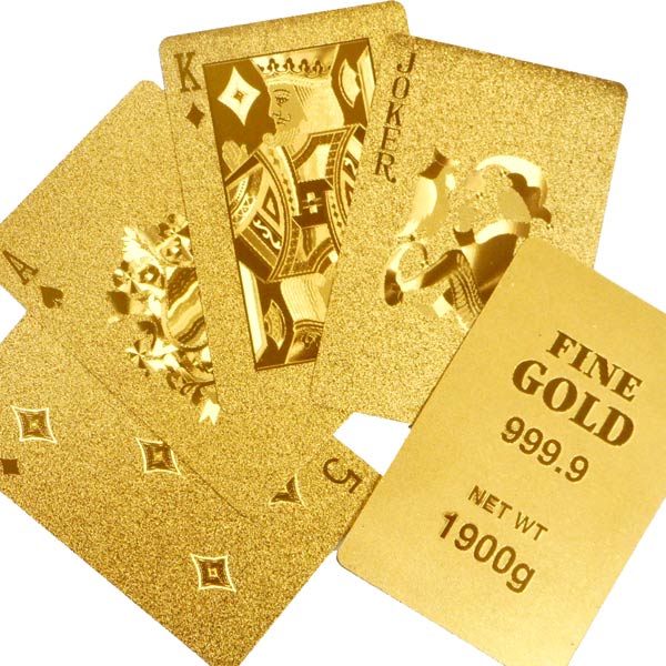 【トランプ】【メール便可】ゴールドバー トランプ 【おもちゃ グッズ カード プラスチック GOLD パーティーグッズ 金色 カードゲーム コレクション 贈り物 プレゼント ギフト お土産 おもしろ雑貨 ゴールドトランプ HNA GOLD BAR PLAYING VARDS】 2