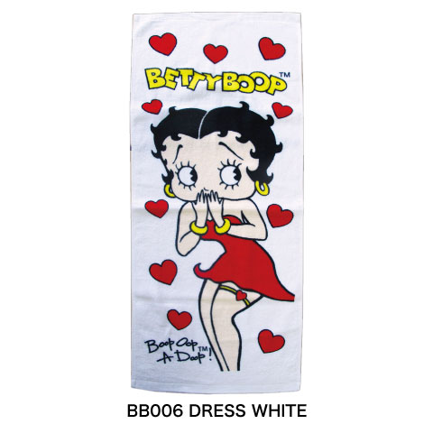 【ベティ・ブープ】【メール便可】TOWEL BETTY BB006 DRESS WHITE タオル 80×34cm 綿100％