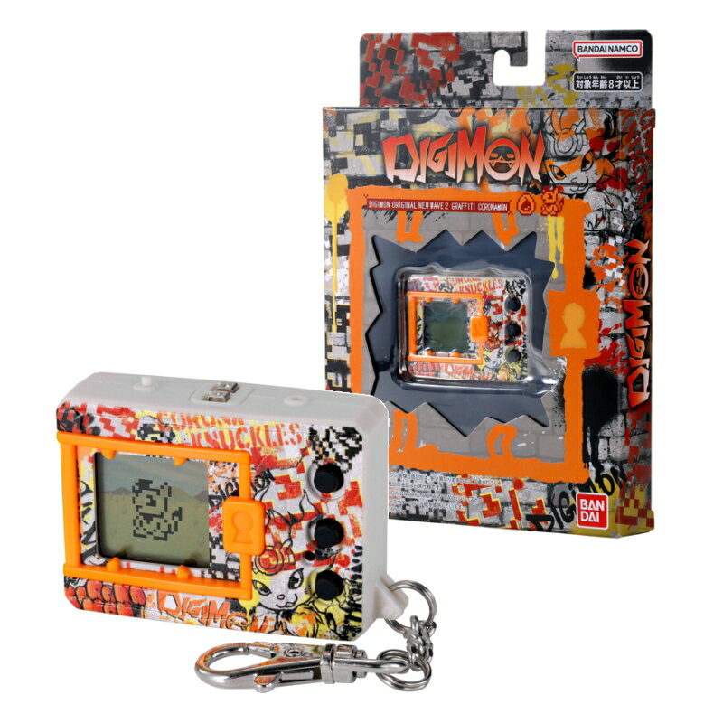 商品本体前面にコロナモンのグラフィティアートをイメージした デザインが印刷されたDIGIMON ORIGINALです。 『GRAFFITI CORONAMON』には通信によって 入手可能なコロナモンの特殊デジタマが収録されたプログラムを搭載しています。 【セット内容】 ・本体…1 ※セット内容以外は別売りです。 ◆パッケージサイズ：約W14×H19.5×D2.5mm ◆パッケージ重量：約101.2g ◆使用電池：CR2032×1個（付属） ◆対象年齢：8歳以上 ◆生産国：中国 ◆メーカー：バンダイ ◆コピーライト：&copy;BANDAI・PLEX ※画像と実際の商品は多少異なる場合があります。 ※ご利用の画面の設定・環境により色が違うように見える場合があります。 予めご了承ください。 ※ご注文の前に必ずお読み下さい※ こちらの商品は、初期不良を含むすべてのサポートがメーカーサポートとなります。 予めご承知の上、ご購入ください。 不具合等ございましたら、直接メーカーへお問い合わせください。 ●メール便（ゆうパケット）発送には対応数量の制限がございます。 　こちらの商品のメール便対応数量は【1点まで】です。 ※対象数量を超過するご注文の場合や 　異なる商品との組み合わせのご注文の場合は、 　通常宅配便（通常宅配便送料）に変更、訂正させていただきます。 ※なお、メール便対応数量を超過している場合は、 　ご注文後、当店より訂正後の送料を記載したメールをお送りいたします。 ●対応数量を超過する場合や他のお品物とご一緒にご注文頂く場合、 　ご注文時の配送方法は通常宅配便のご選択をお願いいたします。 ●ポスト投函でのお届けのため、代金引換のご選択や日時指定は出来ません。 ●不着や破損事故など発送中の商品保障がございません。 　上記内容を予めご了承の上、ご注文いただけますようお願い申し上げます。 【トイトイファクトリー】【ToyToiFactory】
