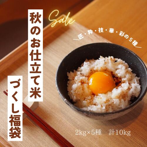 ポイント20倍！五ツ星精米がTV取材！全国送料無料 五つ星お米マイスター 　お仕立て米　福袋　5種類 セット 「TVで紹介」匠2kg・粋2kg「ミルキークイーンブレンド」技2kg「つや姫ブレンド」華2kg「ひとめぼれブレンド」彩2kg/5種合計10kgセット！のサムネイル