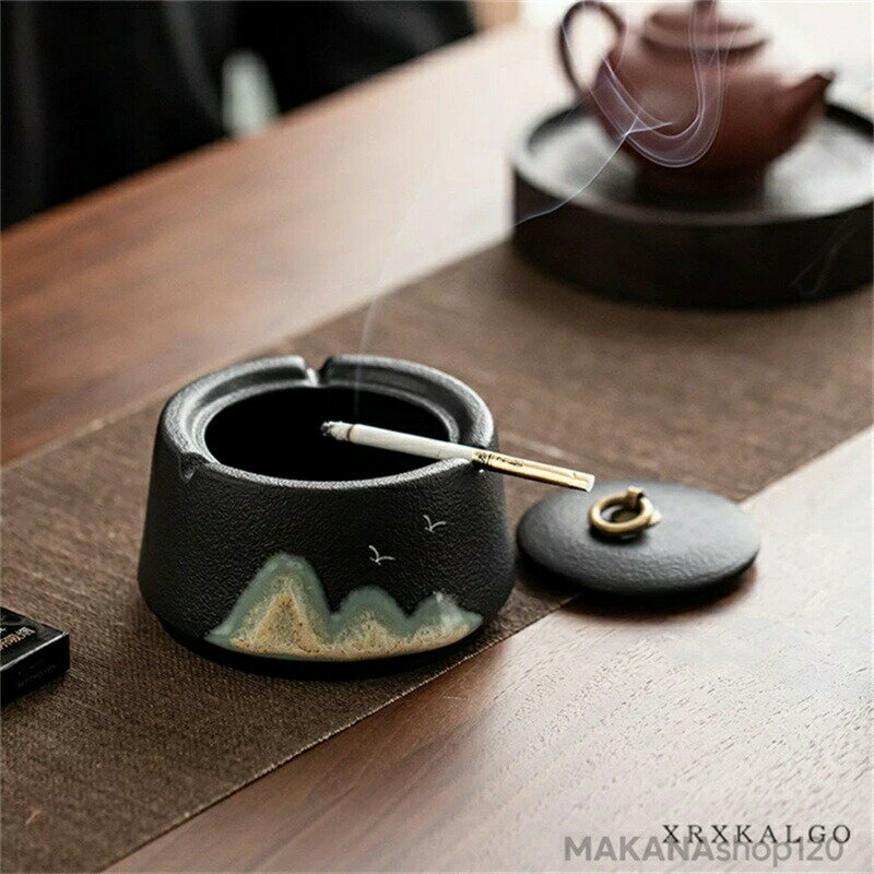 TPジュエリーshop楽天市場店の【2025新登場】蓋付き灰皿 灰皿 山 和風 おしゃれ オシャレ お洒落 おもしろ デスク灰皿 スタイリッシュな創造的なセラミック灰皿 公共施設 バルコニー 休憩所 ロビー スーパー 大容量 自宅用 会社用 プレゼント ギフト 贈り物 結婚祝い 内祝い 引越し｜アングル3