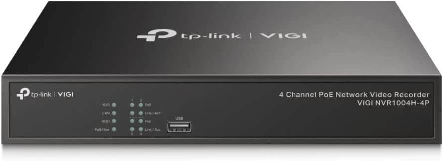 TP-Link VIGI 4`l PoE+ Ή lbg[N rfI R[_[ X}[gtH Av Ή ĎVXe H.265+ ONVIF  [J[ۏ3N NVR1004H-4P