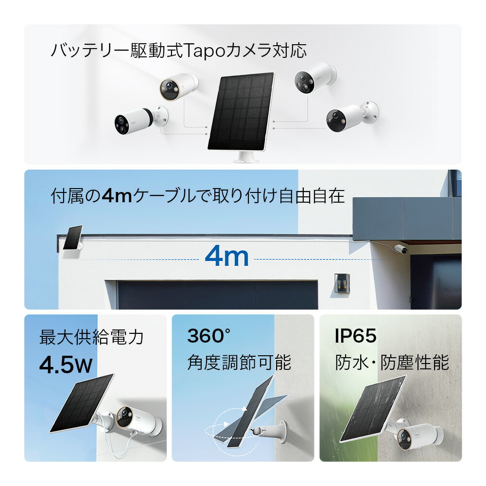 �ڿ�ȯ���TP-Link �����顼�ѥͥ� IP65����ɿ��ɿ� 360��Ĵ�� Tapo C420 Tapo C425 Tapo C410 Tapo C460�����Ϣ���б� Tapo A202