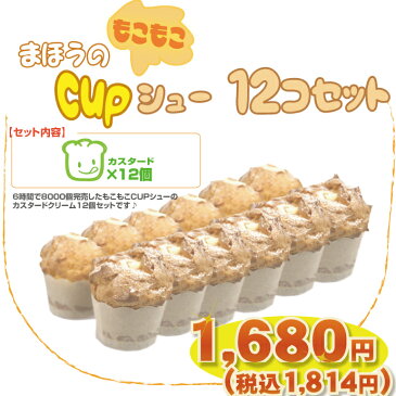 ★ まとめ買いでお得 ★特級赤玉卵を使用した『まほうのcupシュー＆チョコVer.』12個セット！【 ギフト 】( 洋菓子 シュークリーム カスタードシュークリーム 内祝い お返し 手土産 通販 楽天 )10P30May15