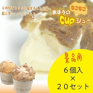 送料無料 シュークリーム 特級赤玉卵をつかった まほうのcupシュー 6個セット 20入【 パチンコ店様景品用 】