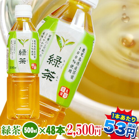 【お茶 ペットボトル 500ml】緑茶500ml×48本【送料無料!!】鹿児島産茶葉100％使用　トライアルカンパニープライベートブランド　お茶｜ペットボトル |