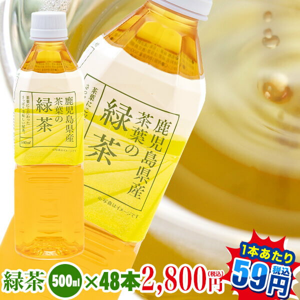 【お茶 ペットボトル 500ml】緑茶500ml×48本【送料無料 】鹿児島産茶葉100％使用 トライアルカンパニープライベートブランド お茶｜ペットボトル