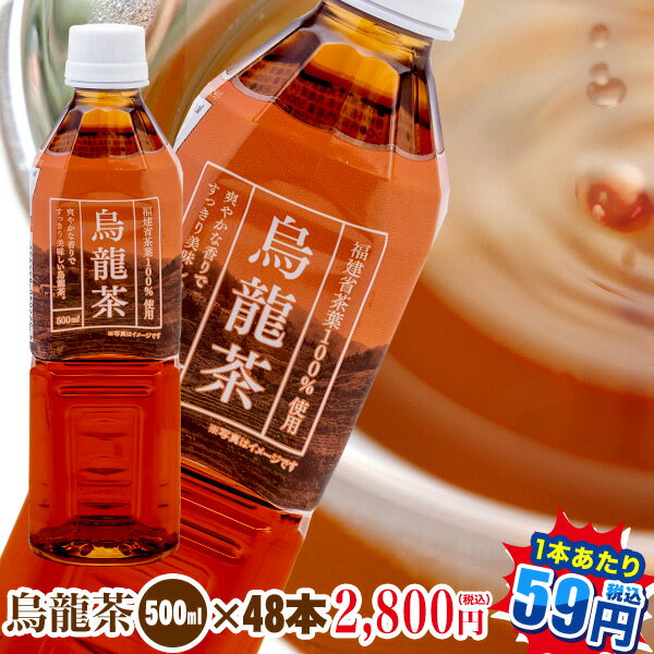 烏龍茶500ml×48本【送料無料！】福建省産茶葉100％使用　トライアルカンパニープライベートブランド　..