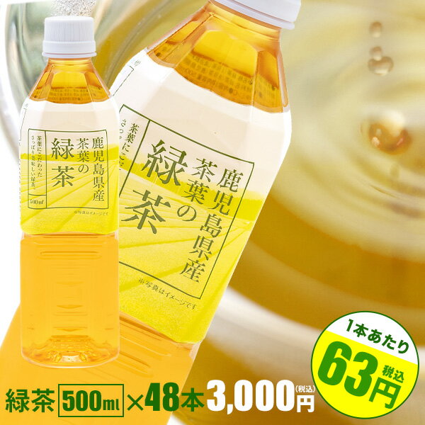 【お茶 ペットボトル 500ml】緑茶500ml×48本【西日本エリア送料無料!!】鹿児島産茶葉100％使用　トライアルカンパニープライベートブラ..