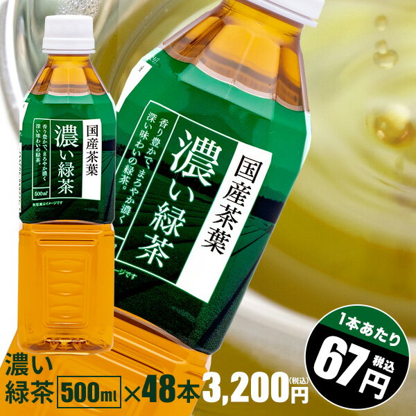 【お茶 ペットボトル 500ml】濃い緑茶500ml×48本【西日本エリア送料無料!!】国産茶葉100％使用　トライアルカンパニープライベートブラ..
