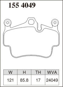 ■ディクセル[Dixcel]　ブレーキパッド　プレミアムタイプ　【フロント品番：1554049】　PORSCHE/ポルシェ　911 (997)　【3.6 CARRERA [カレラ] ※8】　【04/08〜08/06】　【99705】　【車台→99Z8S7#####】【smtb-k】【kb】