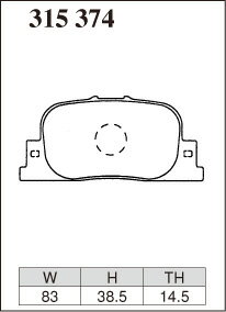 ■ディクセル[Dixcel]　　ブレーキパッド　Mタイプ　【リア品番：315374　(315 374)】　TOYOTA◆[トヨタ]　カルディナ　【ZZT241W/AZT241W/AZT246W】　【1800〜2000】　【02/09〜07/06】　【smtb-k】【kb】