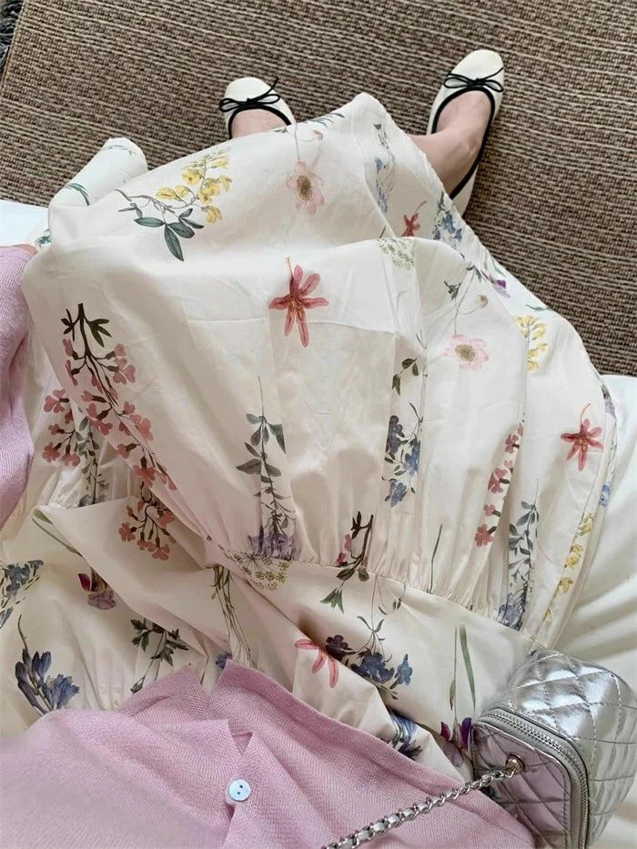JJ STORE楽天市場店の花柄フレアスカート レディース ロングスカート ミモレ丈 春夏 ウエストゴム 大きいサイズ ゆったり 体型カバー ひんやり｜アングル3
