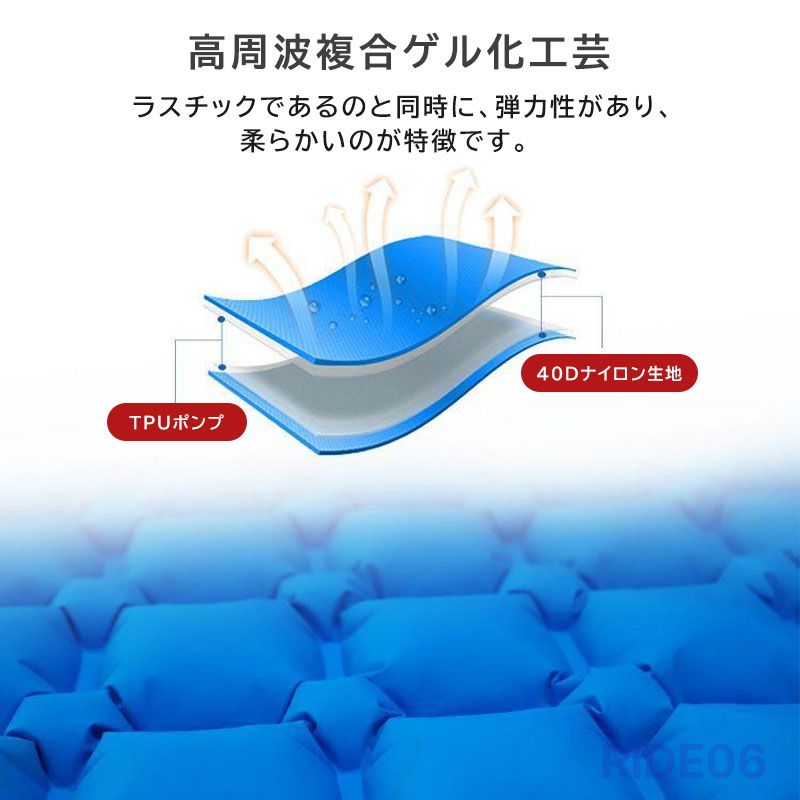 エアーマット エアーベッド キャンプマット 足踏み式 枕付き 幅広厚手 エアマット ...