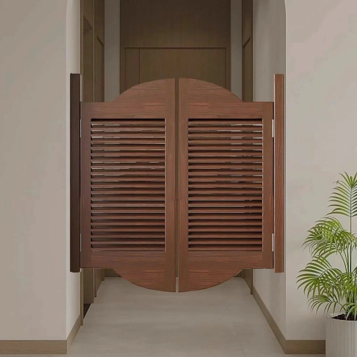 無垢材スイングドア 130×90cm 両開き 自動閉鎖 カウンター 廊下 カフェ バー…