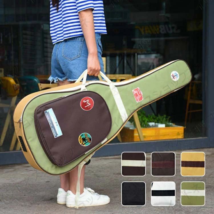 新生活 ギフト アコースティックギター ケース 柄系 刺繍 ファッション おしゃれ 可愛い 学生 防水 ギグバッグ リュック型 手提げ 楽器 アクセサリー ギタ...