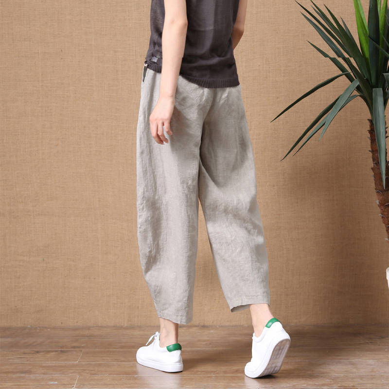 Rakuten - リネンパンツ レディース コットンリネン サルエルパンツ リラックスパンツ イージーパンツ ゆるパン ロングパンツ ストレート ゆったり