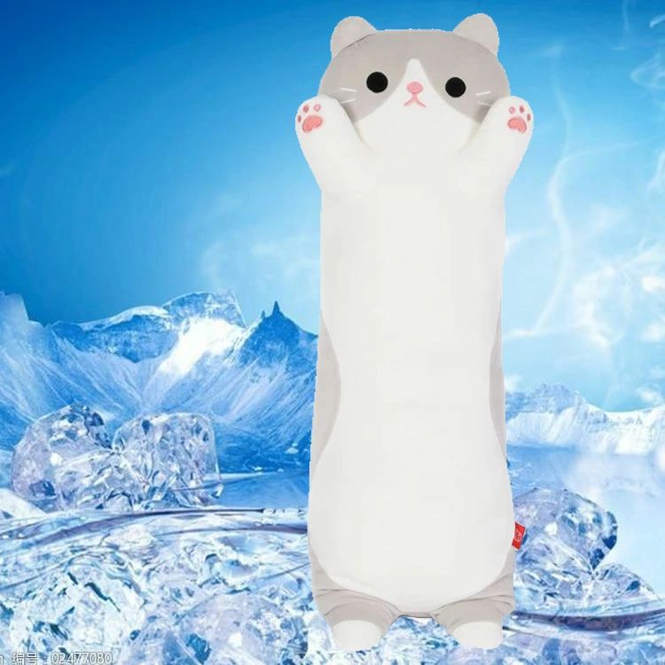 ひんやりクッション ぬいぐるみ ネコ 猫おもちゃ かわいい 抱き枕 抱きまくら 添寝枕 ねこぬいぐるみ 子供部屋 特大 動物 冷感 快眠 アイスシルク 横向き寝 キッズ ねこ [2]