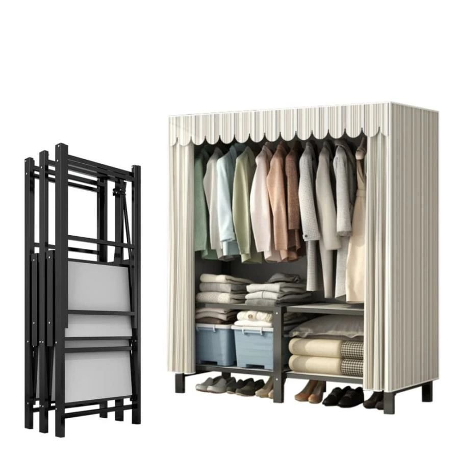 ワードローブ 組み立て不要 カバー付き 大容量 クローゼット ハンガーラック 組み立て不要 おしゃれ 衣類収納ラック 省スペース 防水 防塵 防汚 耐用