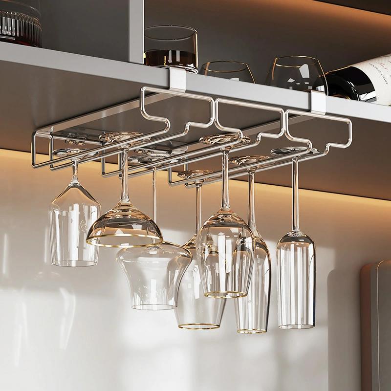 【穴あけ不要】ワイングラスホルダー ワイングラスハンガー 差し込み式 吊り下げ 穴あけ不要 ステンレ..