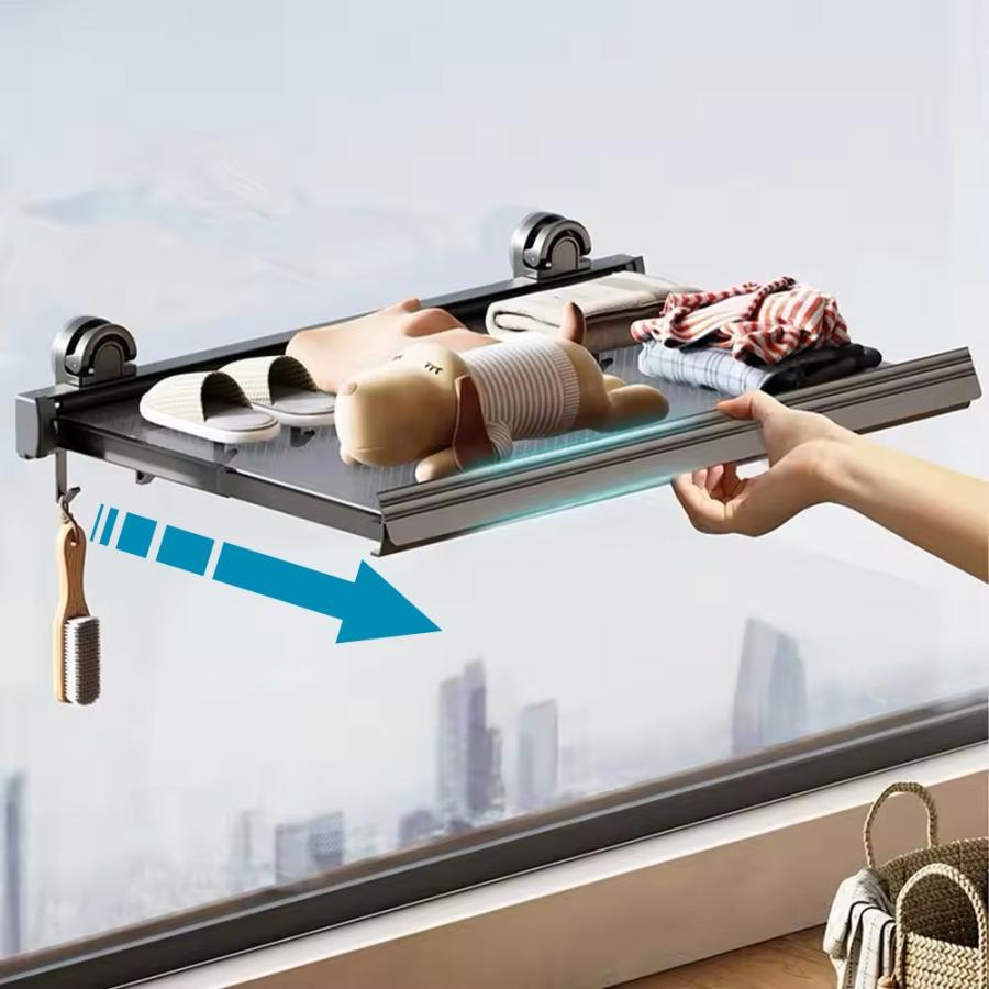 ☆折り畳めるラック☆ 小物用ラック 棚 水場でも使える 吸盤 吸着式 コンパクト 物干し フック 洗濯物 衣..