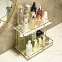 メイクボックス 化粧品ラック 整理棚 メイクボックス 化粧品ラック メイク用品 整理 キッチン収納 洗面所 収納棚 大理石風 店舗什器 2段 洗面台 小物置き 大理石風 インテリア 収納棚 コスメラック 収納 ゴールド 真鍮風 ホテル 什器 送料無料