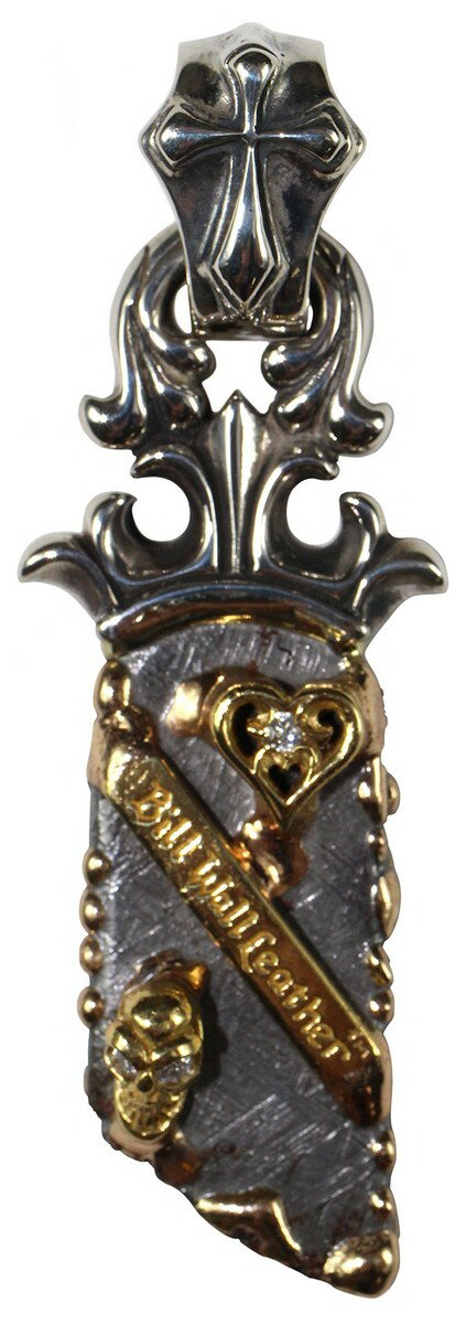 ビルウォールレザー ネックレス（メンズ） Bill Wall Leather[-Meteorite Pendant w/18K Gold Overlay,22K Heart w/Dia,Skull w/2 Diamonds,Skid Plate w/Crucifix Bail-]