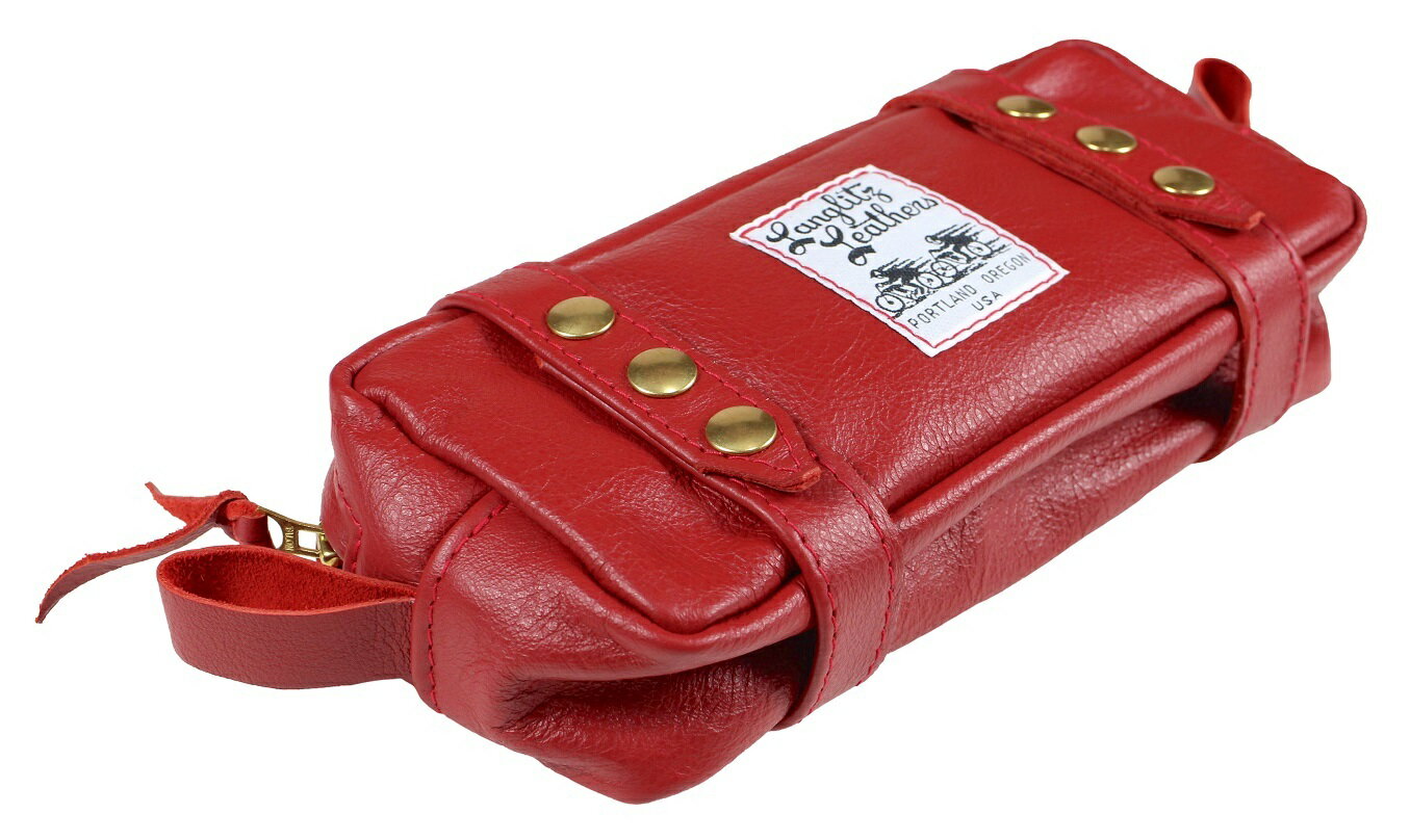 Langlitz Leathers [-���� Touring Bag Double Strap- RED(COW HIDE)]