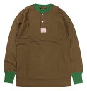 FREEWHEELERS CO. HENLEY NECKED LONG SLEEVE SHIRT 2325020 BROWN×TARF GREEN size.36,38,42,44,46