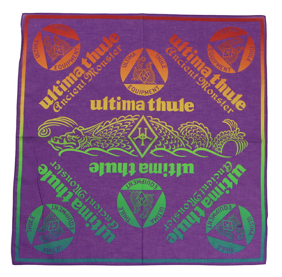 FREEWHEELERS & CO. ["ANCIENT MONSTER LOGO" BANDANA #2327010 PLUM×MULTICOLOR GRADIENT]