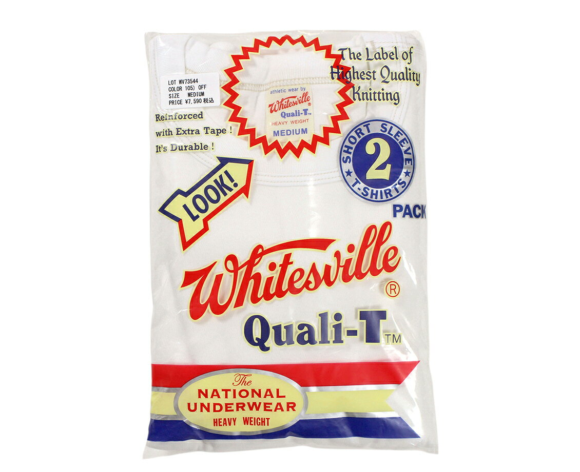WHITESVILLE ["2-PACK T-SHIRT" Lot No. WV73544 OFF WHITE size.S,M,L,XL,XXL]