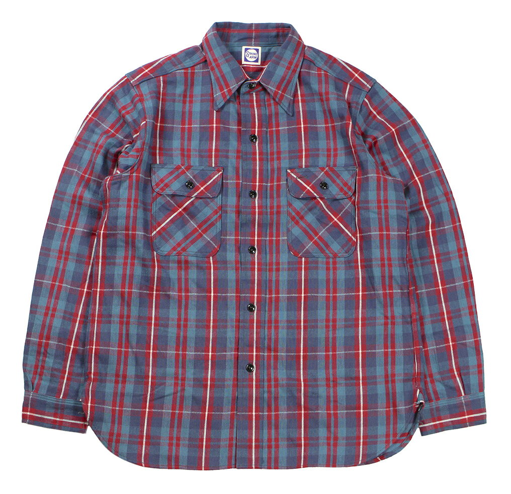 JOHN GLUCKOW ["Lot JG-06-2 The Ancient Flannel C柄" ブルー size.36,38,40,42,44]