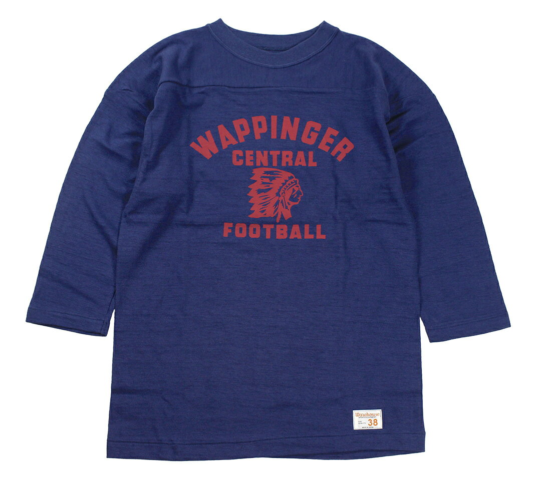 WAREHOUSE & CO. ["Lot 4063 7分袖フットボールT WAPPINGER" ネイビー size.36,38,40,42]