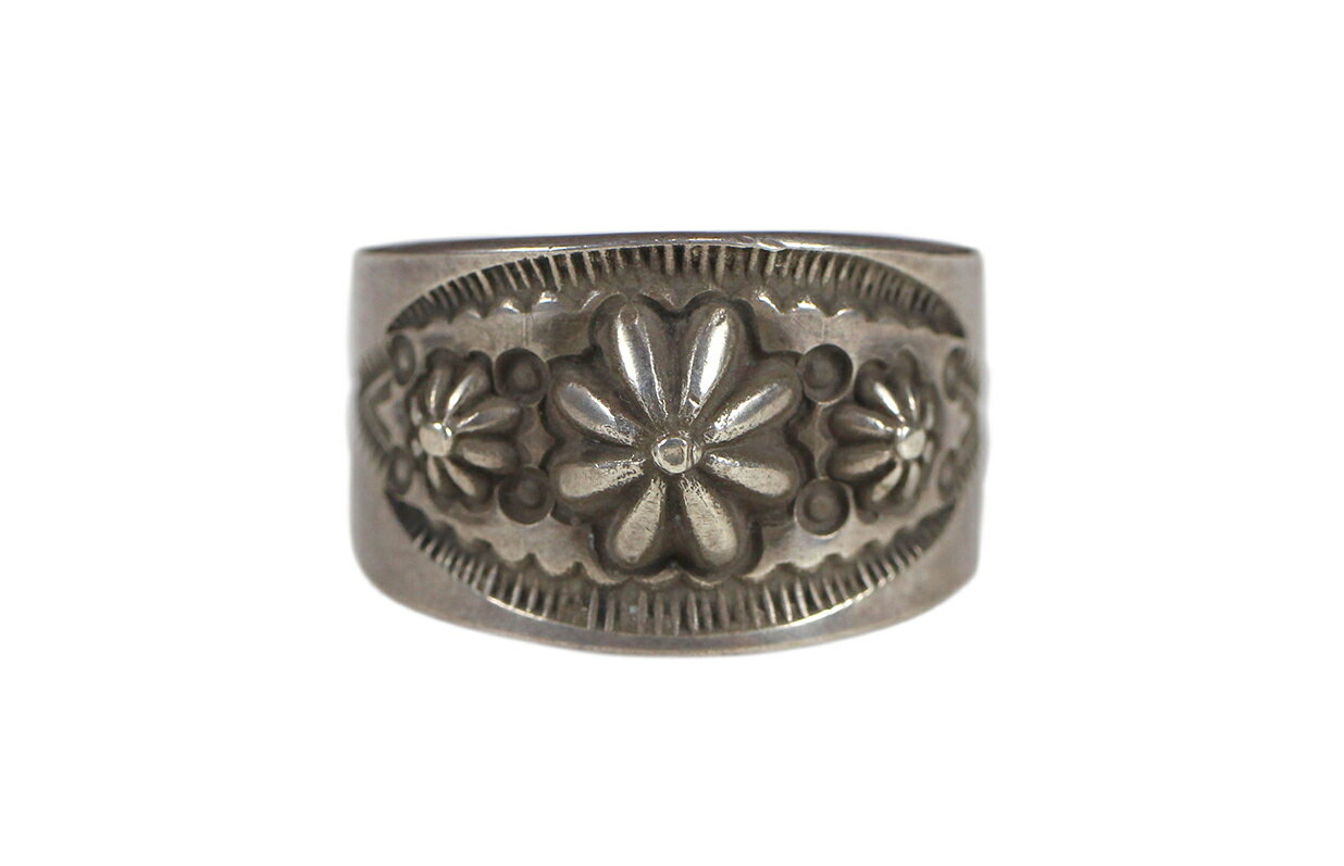 Navajo 2605 Edison Sandy Smith Embos Stamp work Ring 21号