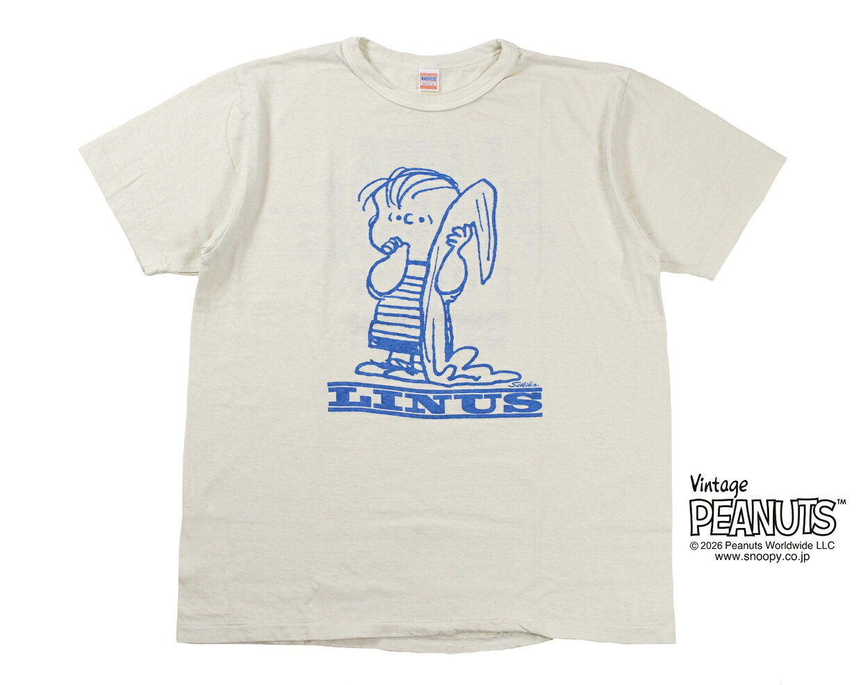 WAREHOUSE & CO. ["Lot YP126S-4 I LOVE MANKIND...(LINUS)" クリーム size.S,M,L,XL]
