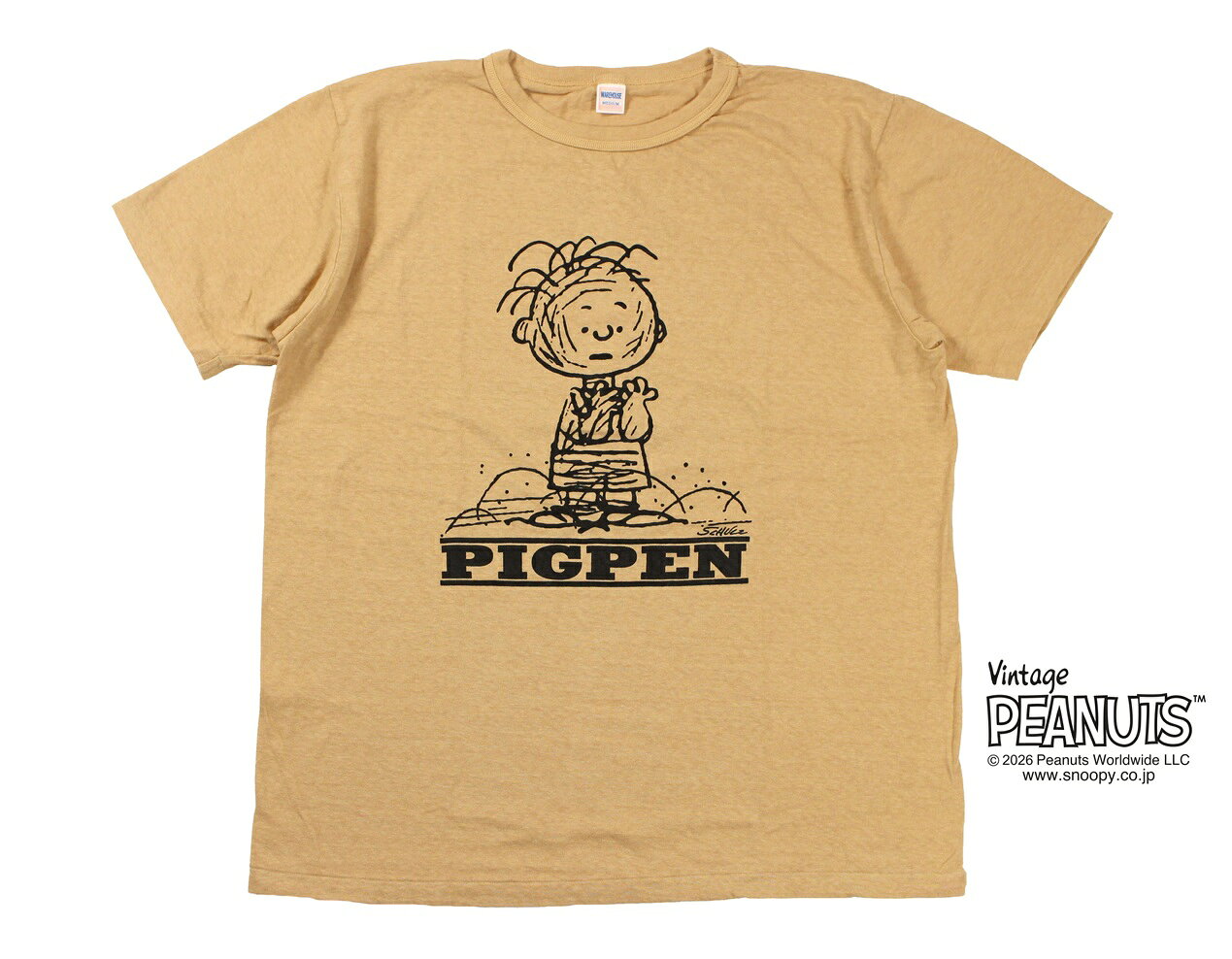WAREHOUSE & CO. ["Lot YP126S-5 I'M A DUST MAGNET! (PIG PEN)" カフェオレ size.S,M,L,XL]