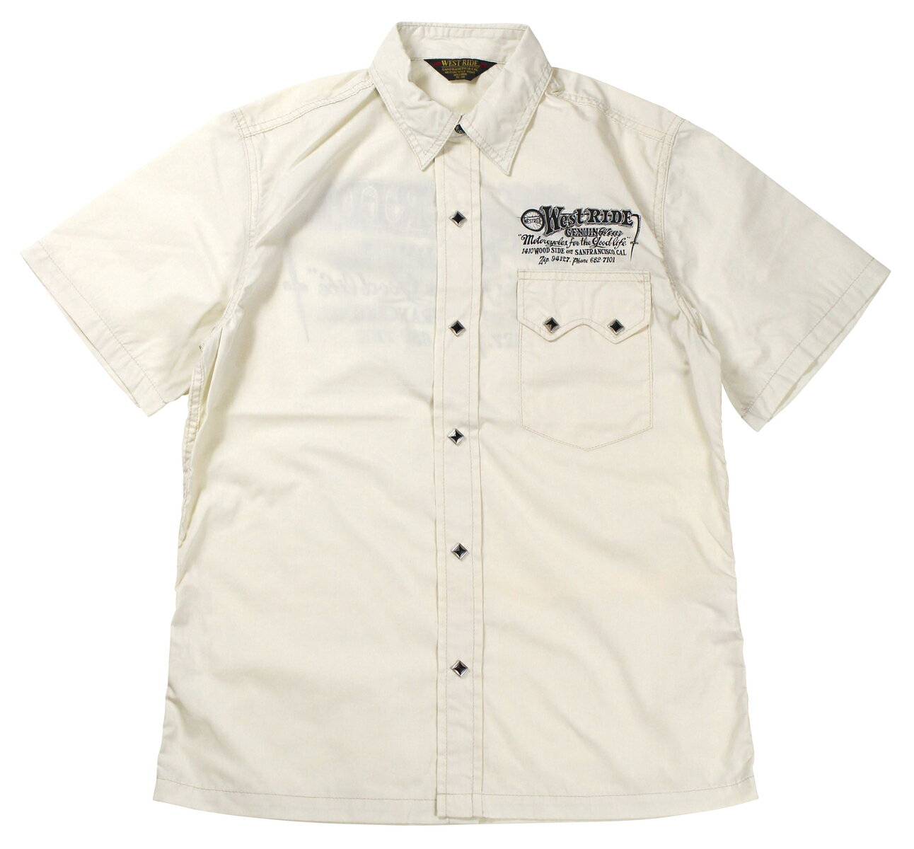 楽天TRACK 楽天市場店WESTRIDE [-SNAP WORK SHIRTS- CRM size.34,36,38,40,42,44]