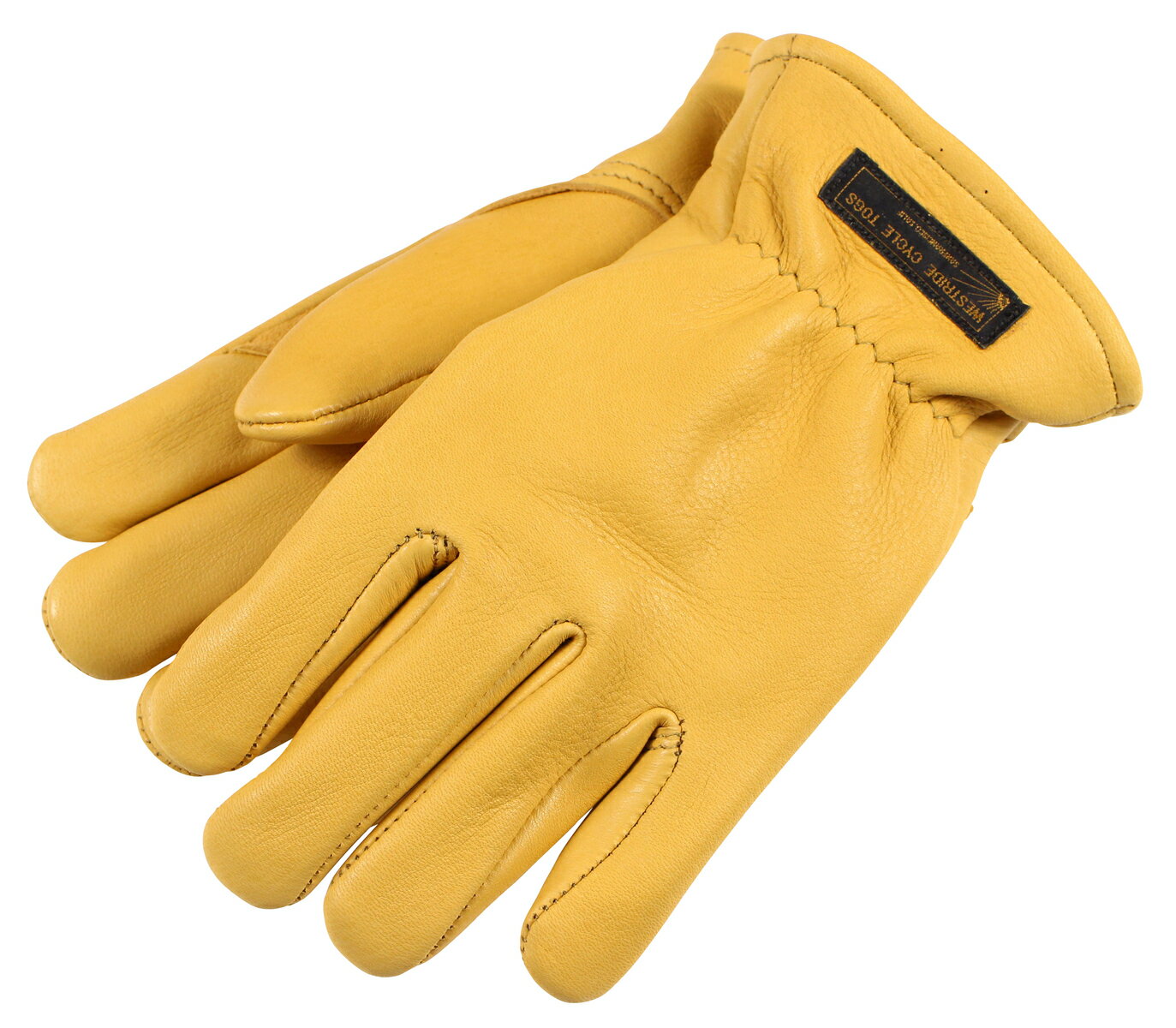 WESTRIDE [-CLASSIC ALL WEATHER STANDARD GLOVE- GOLD size.S,M,L,XL] ウエストライド グローブ メンズ レディース クラシックオールウェザースタンダードグローブ ゴールド WESTRIDE-CLASSIC ALL WEATHER STANDARD GLOVE-＜Material＞DEERSKIN＜Ornament＞ROUGH OUT PADD/GATHERD WRIST/100G THINSULATE INSULATION/SYMPATEX＜Explanation＞THINSULATEとSYMPATEXを使用した耐寒防水MODEL。手首周り全体が隠れるSTANDARDな長さのGLOVEになります1897年ワシントン州セントラリアでジェームス・チャーチルによって創業したCHURCHILL GLOVE社へ別注するNEWライン。LEATHERのカシミアと呼ばれる最上級のDEERSKINを使用した同社の代表的MODELをベースとし、掌に充てたWESTRIDE独自の低反発のウレタンフォームパッドシステム、パターンを採用し操作性、耐久性を向上。通常ラインのチャーチルグローブの2倍以上の耐久性があるのも納得の出来です。DEERSKINは柔軟性や通気性・吸湿性が高く、他のLEATHERと比較しても硬化しにくい特徴を持つため「天然の機能性素材」と言われる程の高性能素材。フィット感にも優れRIDINGの際の長時間の使用でも不快感も無く非常に丈夫。また使い込むことで使用者の手の形により一層馴染んでいきます。薄くて暖かいのコンセプトで作られた高性能中綿素材のTHISULATEを採用し保温性を確保。SYMPATEXはフィルム状の素材を3層に重ねた素材。3層にすることで高い防風性・防水性・透湿性を実現しました。これにより秋冬の厳しい環境下でのRIDINGに耐えうる仕様となりました。「原点回帰」に相応しく、王道的でCLASSICなLEATHER GLOVE。MADE IN USA。＜サイズスペック＞*SIZEについて（手の周囲　親指付け根（人差し指側）から）指の長さや好みによりSIZE表通りでない場合もございます。XS-17〜19cm前後(LADYS対応)S-19〜21cm前後M-21〜23cm前後L-23〜25cm前後XL-25〜27cm前後※天然の革を使用していますので、若干のシワ、キズ、色味の個体差などはご了承ください。---------------------------------------------------------------------------------------＊注意＊当店は実店舗と商品の在庫を共有しておりますので在庫情報につきまして誤差が生じる場合がございます。ご注文頂いた商品がご用意できない場合がございますが、予めご了承ください。 2