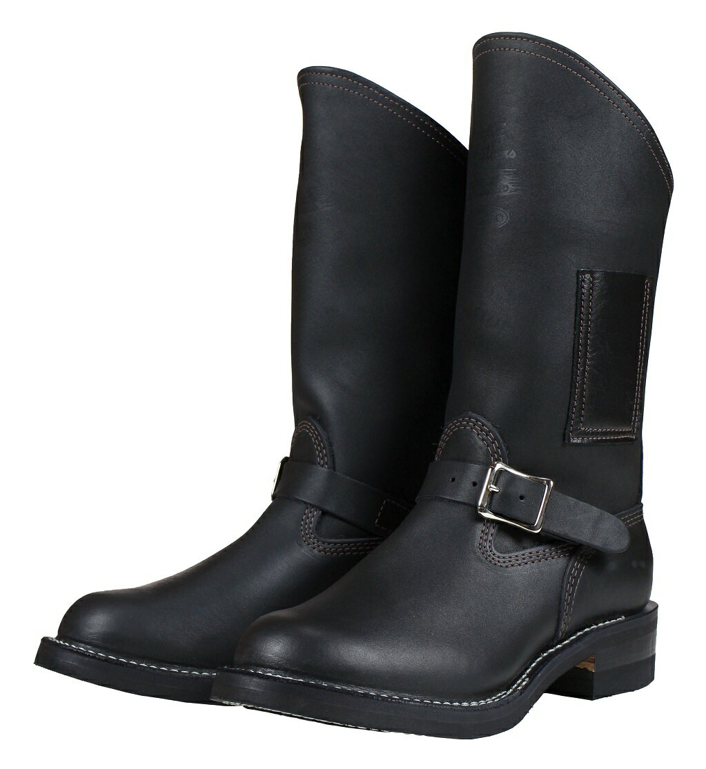 LanglitzLeathers × WESCO[-75th Anniversary Limited Model “Slash-cut Engineer Boots” by Wesco- BLACK size.8 1/2E,9E]