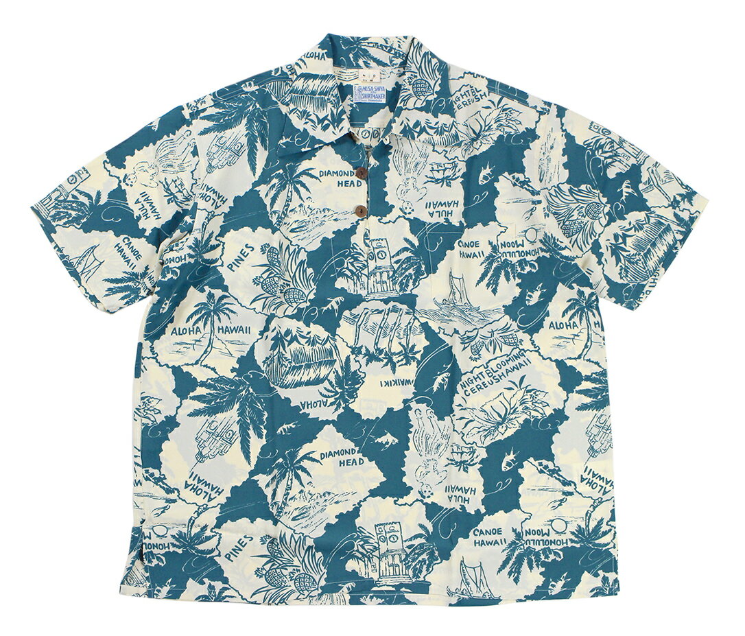 SUN SURF [SPECIAL EDITION “MEMORY IN HAWAII” (PULLOVER SHIRT) Lot No. SS39288 GREEN size.S,M,L,XL,XXL]